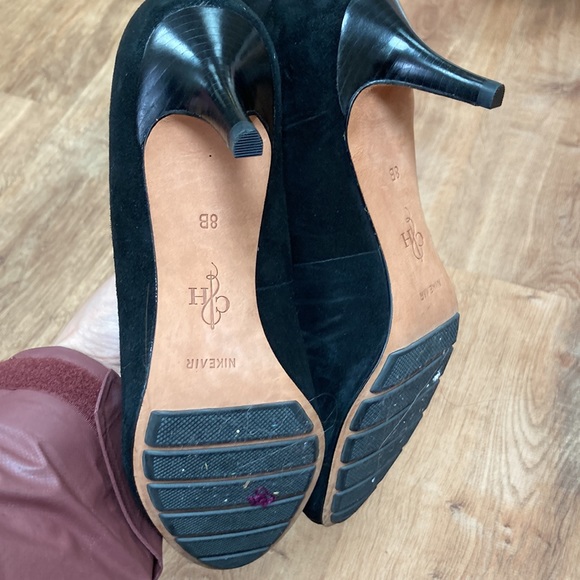 Cole Haan Nike Air Black Suede Pumps Low Heel Sz 8 - Picture 2 of 2